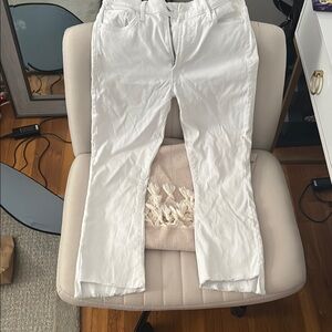 MOTHER Women's Crisp White Straight Leg Jeans